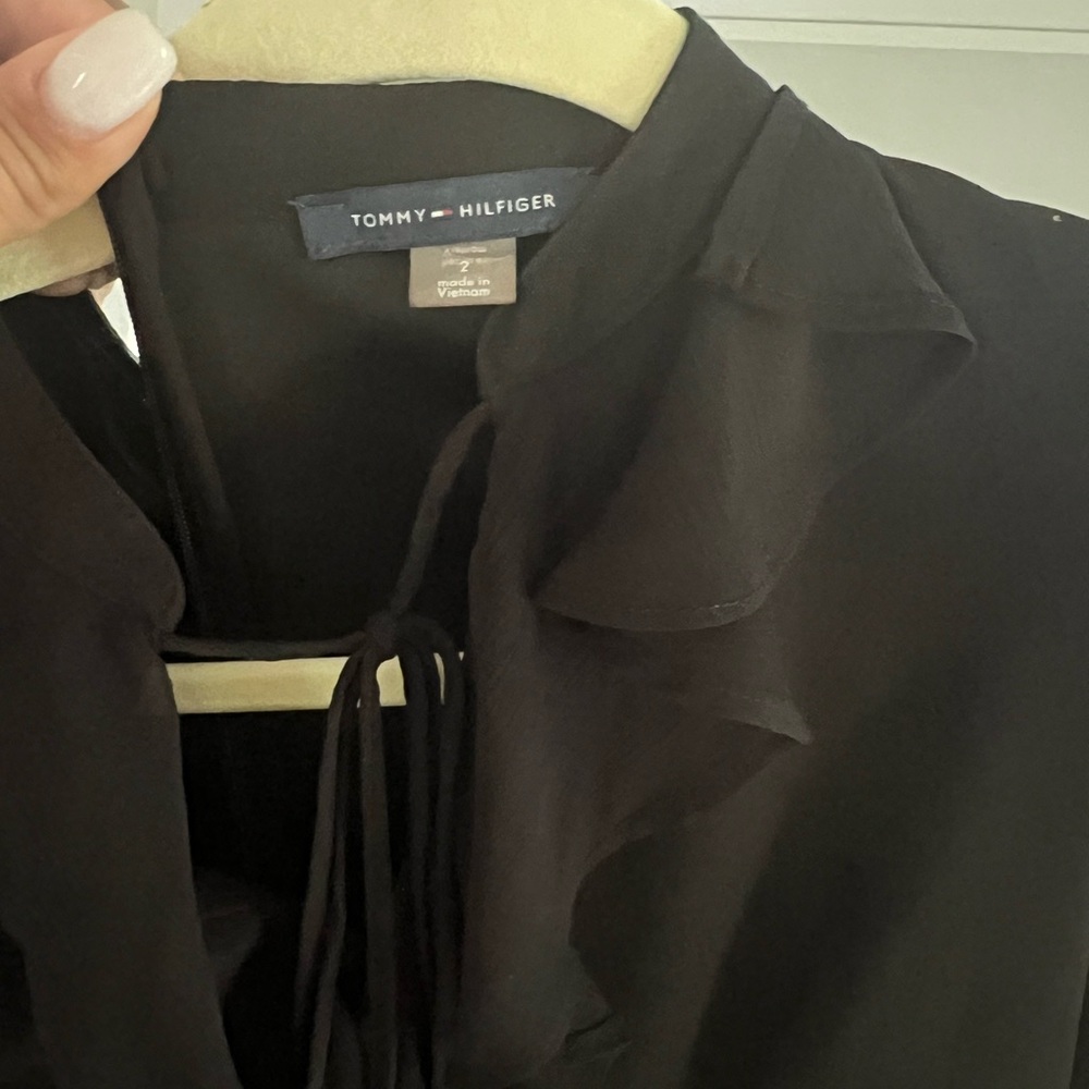 Tommy Hilfiger , Ruffle Mini A Line Dress, black color